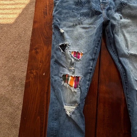 Billionaire Boys Club Moon Trail Jeans Mens 38x32 Blue Excellent Distressed